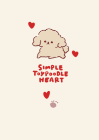 simple heart toy poodle beige.