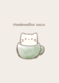 Marshmallow cocoa Cat -green-