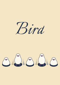 Bird 002-2 (Small bird/Beige/Dark Blue)