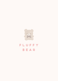cute fluffy bear. pink beige