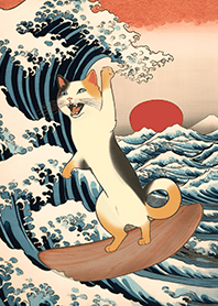 面白い浮世絵 江戸サーフキャット 7