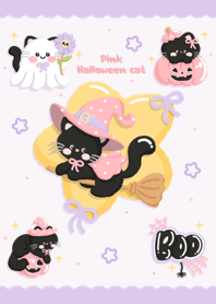 Pink Halloween cat v.1