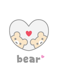 หมี หัวใจ [สีขาว]