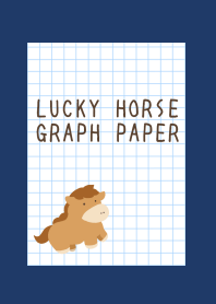 LUCKY HORSE GRAPH PAPER-NAVY BLUEj