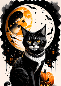 halloween cat 1541bF