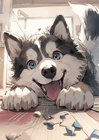 哈士奇好口愛趴在地上❤我最愛的狗狗寶貝11