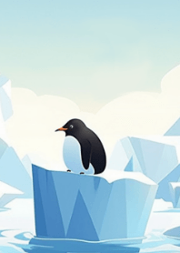 iceberg cute little penguin