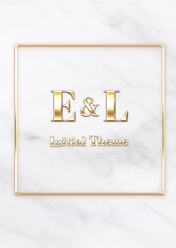 【 E&L 】Initial Theme Gold - ホワイト