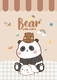 Three Bears Kawaii Love Beautiful
