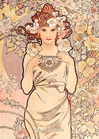 Mucha The Four Flowers "Rose"