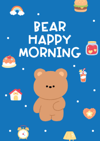 Bear Happy Morning (navy blue)