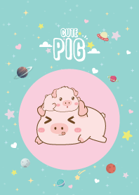 เจ้าหมูน้อย น่ารักน่าเลิฟ สีเขียว