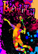 Badminton Graffiti 1 Line Theme Line Store