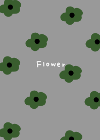 Grey and green floral pattern.