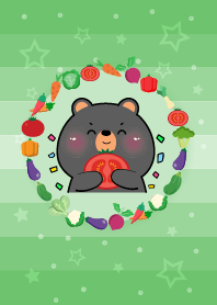 Black Bear With Vegetable Theme (JP)