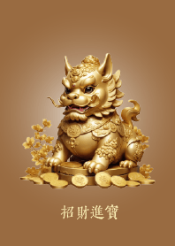 Golden Pixiu amulet attract wealth