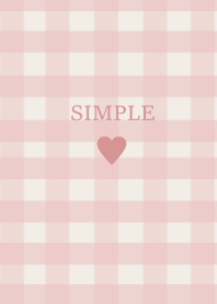 SIMPLE HEART <check beigepink>