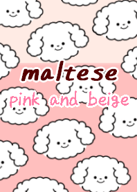 maltese dog theme18 pink beige