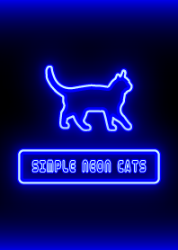 Kucing neon sederhana : biru2