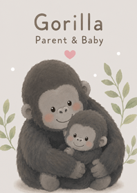 A Cute Gorilla Parent and Child