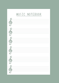 DUSTY GREEN COLOR MUSICAL NOTES