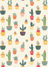 可愛仙人掌圖案主題