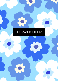 flower field-blue and white
