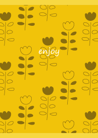 rough tulips on yellow