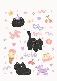แมวดำสุดน่ารัก : มินิมอลพาสเทล
