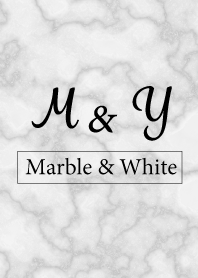【M&Y】イニシャル 大理石モノトーン白