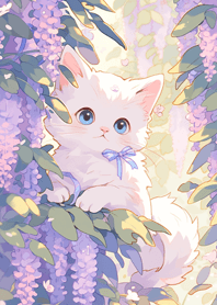 紫櫻花樹上高貴貓咪❤️