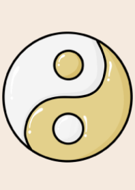 Yin and Yang, color white and gold