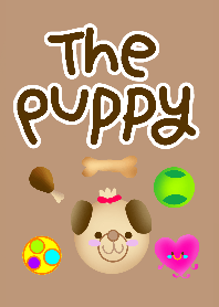 The puppy with toys
