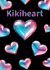 ピンクブルーガラスハート