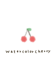 水彩とさくらんぼ。シンプル。