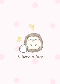 Hedgehog and Shimaenaga -ginkgo- pink2