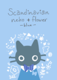 scandinavian flower and cat