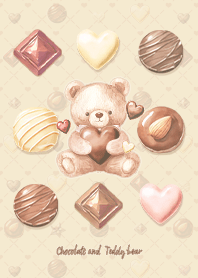 Teddy Bear & Chocolate 2 -  Beige Blue