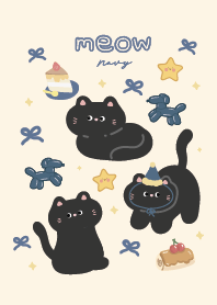 แมวน้อยน่ารัก : มินิมอลสีน้ำเงิน