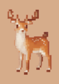 Deer Pixel Art Theme  Beige 02