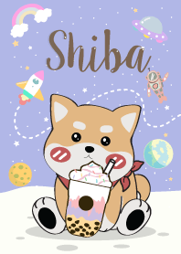 Shiba inu and the Bubble milk tea.