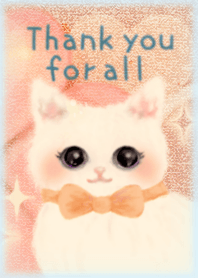 【幸運を呼ぶ♡】白猫とハートのクローバー