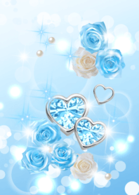 神の奇跡♡青い薔薇とハートのダイヤモンド