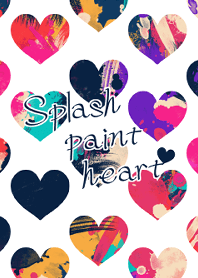 Splash paint heart -White-