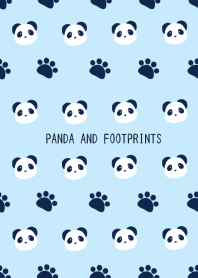 PANDA AND FOOTPRINTS Theme LIGHT BLUE