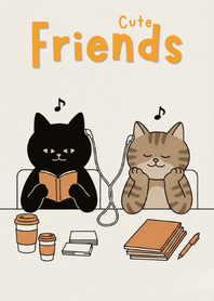 Cute Black & Tabby Cat Cafe