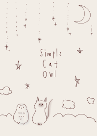シンプル ふくろう ねこ
