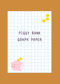 PIGGY BANK GRAPH PAPER-BROWN-ORANGE
