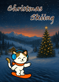 동물 크리스마스 스키 밤_블랙