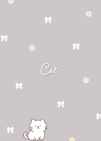 Greige Kitten, Ribbon, and Daisy 02_2